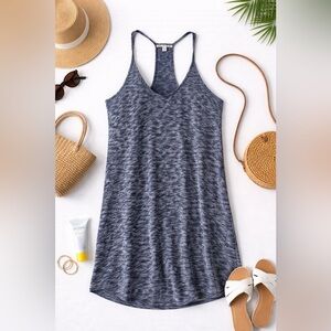 American Eagle Marled Blue Racerback Dress | Casual Lightweight Mini